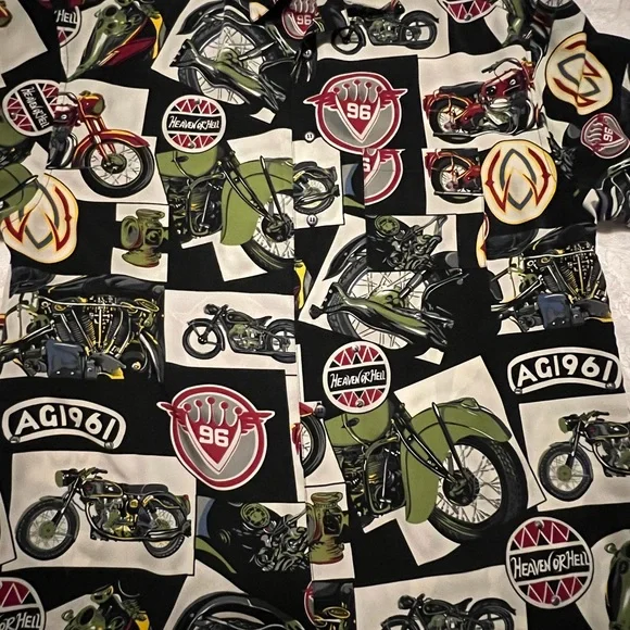 Box Office Island Men's Shirt / Motorcycle “Heaven or Hell “ size : M - Picture 5 of 6